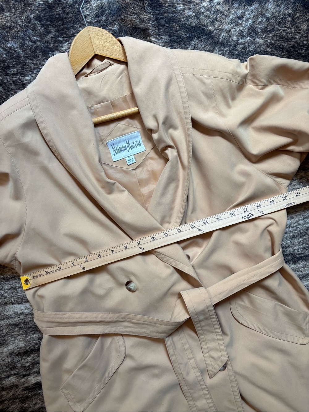 NEIMAN MARCUS Women’s Vintage 1980’s Luxury Trench Coat - Size 12 - Picture 11 of 11